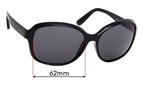 Sunglass Fix Replacement Lenses for Prada SPR18Q - 62mm Wide Sunglass Fix Replacement Lenses for Prada SPR18Q - 62mm Wide