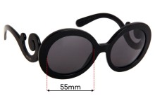 Sunglass Fix Replacement Lenses for Prada SPR27N - 55mm wide