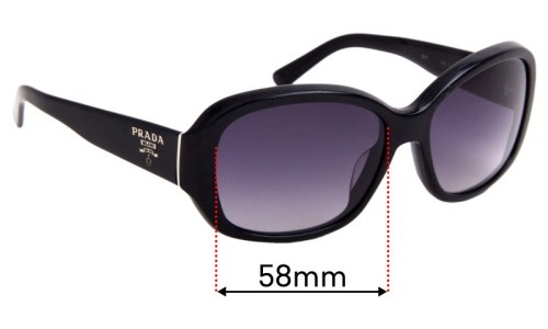 Sunglass Fix Replacement Lenses for Prada SPR31N - 58mm Wide 