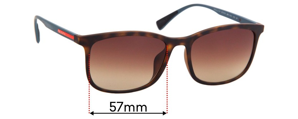 Sunglass Fix Replacement Lenses for Prada SPS 01T-F - 57mm wide