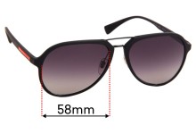 Sunglass Fix Replacement Lenses for Prada SPS05R - 58mm Wide