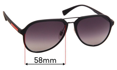 Sunglass Fix Replacement Lenses for Prada SPS05R - 58mm Wide 