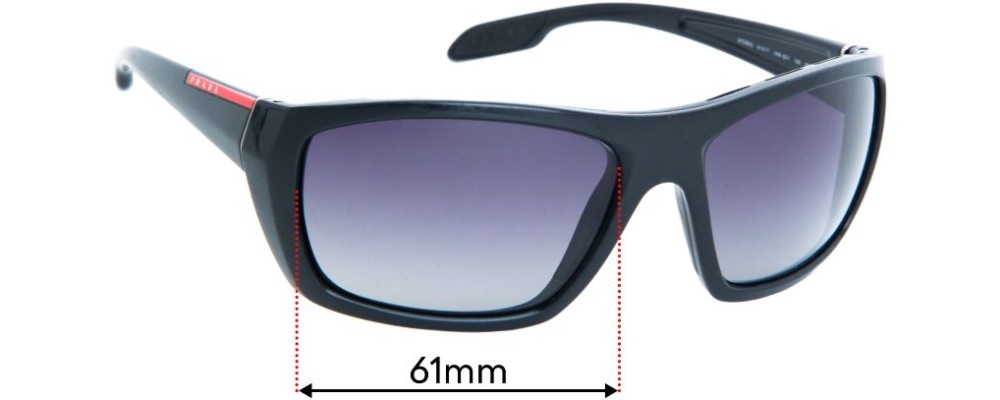 Sunglass Fix Replacement Lenses for Prada SPS06S - 61mm Wide