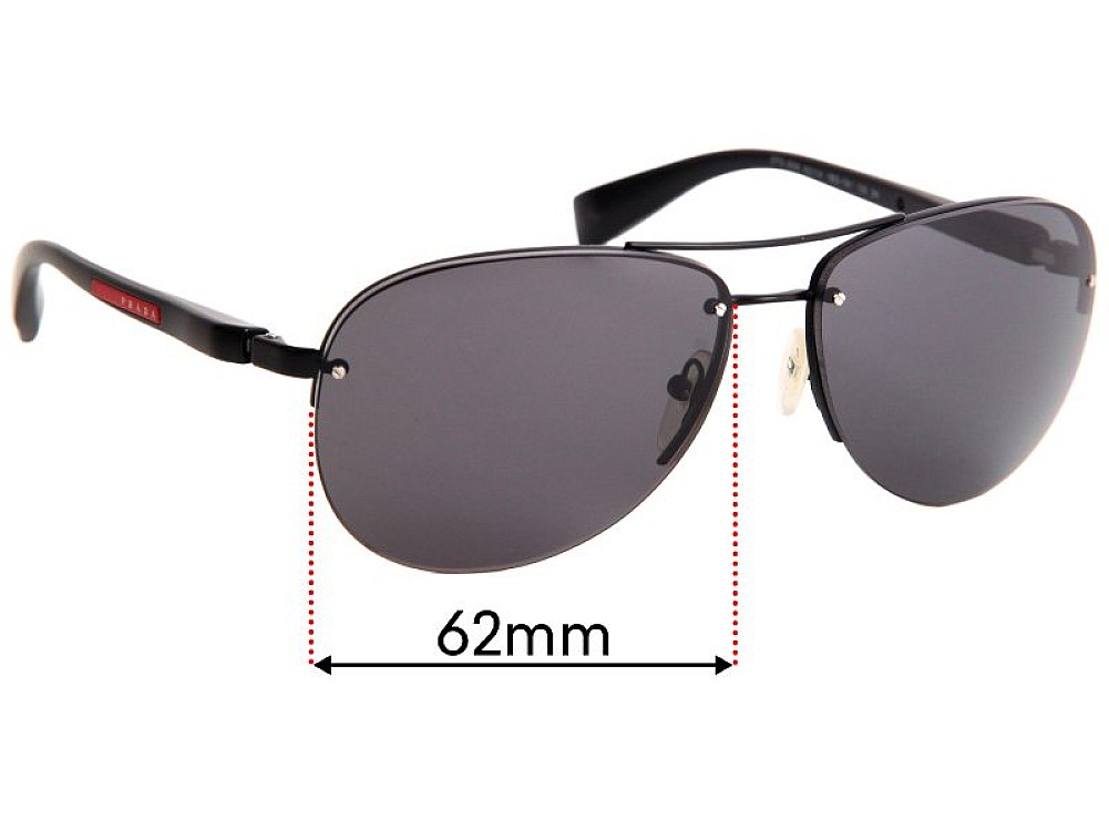 Sunglass Fix Lentes de Repuesto para Prada SPS56M & PS56MS - 62mm Wide Sunglass Fix Lentes de Repuesto para Prada SPS56M & PS56MS - 62mm Wide