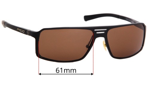 Sunglass Fix Replacement Lenses for Prego 81303 - 61mm Wide 