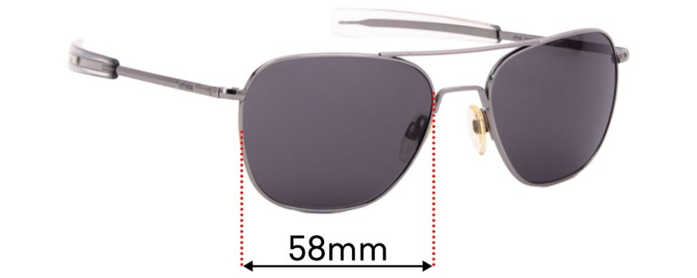 Sunglass Fix Replacement Lenses for Randolph Engineering Aviator AF145 - 58mm Wide