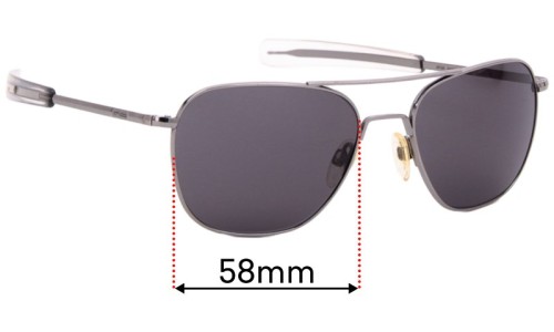 Sunglass Fix Replacement Lenses for Randolph Engineering Aviator AF145 - 58mm Wide 