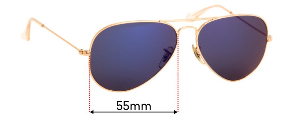 Post impressionisme Betuttelen Pa Ray Ban RB3025 Large Metal Aviator 55mm Replacement Lenses