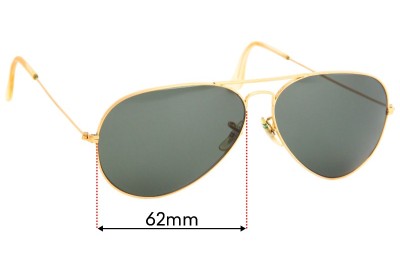 Ray Ban B&L Aviator - 51mm Tall Replacement Lenses 62mm wide 