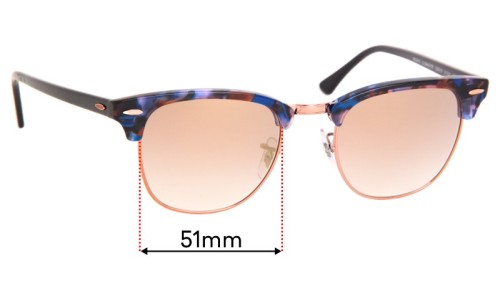 Sunglass Fix Replacement Lenses for Ray Ban RB3016 Clubmaster - 51mm Wide 