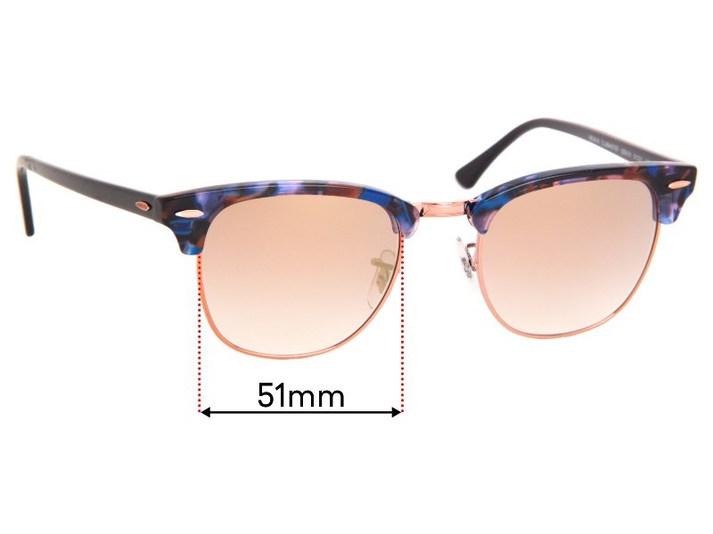 applaus Succes Nieuwsgierigheid Ray Ban RB3016 Clubmaster 51mm Replacement Lenses