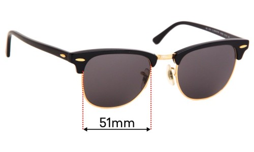 Sunglass Fix Replacement Lenses for Ray Ban RB3016 WO365 Clubmaster - 51mm Wide 