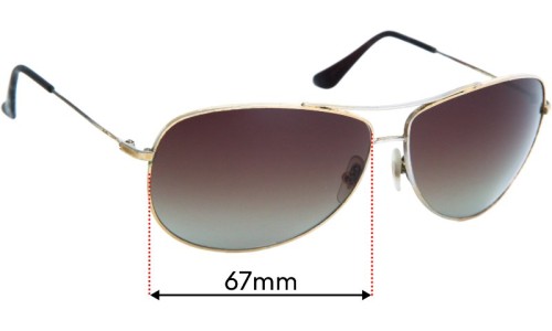 Sunglass Fix Replacement Lenses for Ray Ban RB3293 Aviator  - 67mm Wide 
