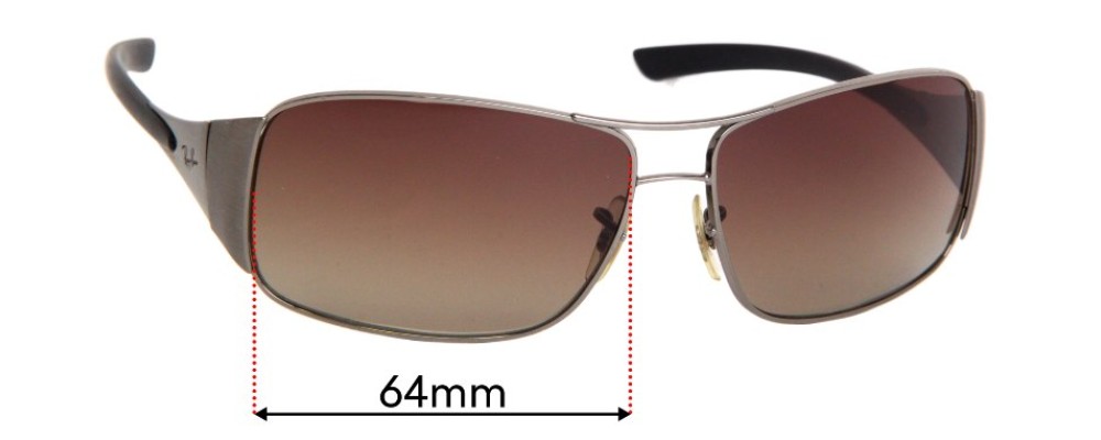 emulsion flower educate Ray Ban RB3320 64mm Replacement Lenses