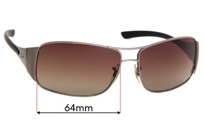 Ray Ban RB3320  Replacement Lenses 64mm wide 