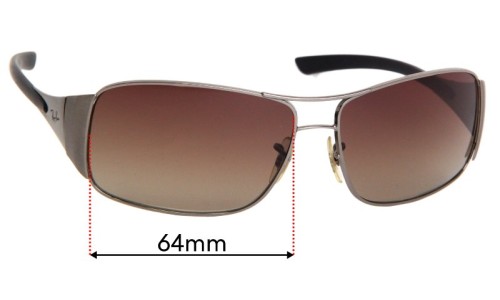 Sunglass Fix Replacement Lenses for Ray Ban RB3320  - 64mm Wide 