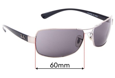 Ray Ban RB3379 Replacement Lenses 60mm wide 