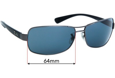 Ray Ban RB3379 Replacement Lenses 64mm wide 