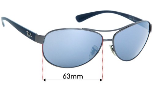 Ray Ban RB3386 Replacement Lenses 63mm wide 