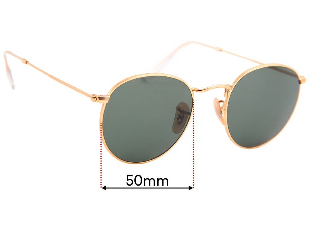 Ray-Ban RB3447 Round Metal 50mm Replacement Lenses