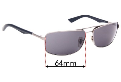 Ray Ban RB3465 Replacement Lenses 64mm wide 