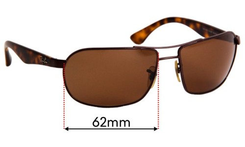 Sunglass Fix Replacement Lenses for Ray Ban RB3492 - 62mm Wide 