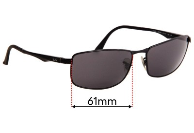 Ray Ban RB3498 Replacement Lenses 61mm wide 