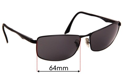 Ray Ban RB3498 Replacement Sunglass Lenses - 64mm Wide 