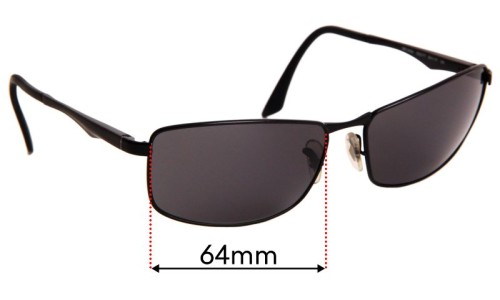 Ray Ban RB3498 Replacement Lenses 64mm wide 