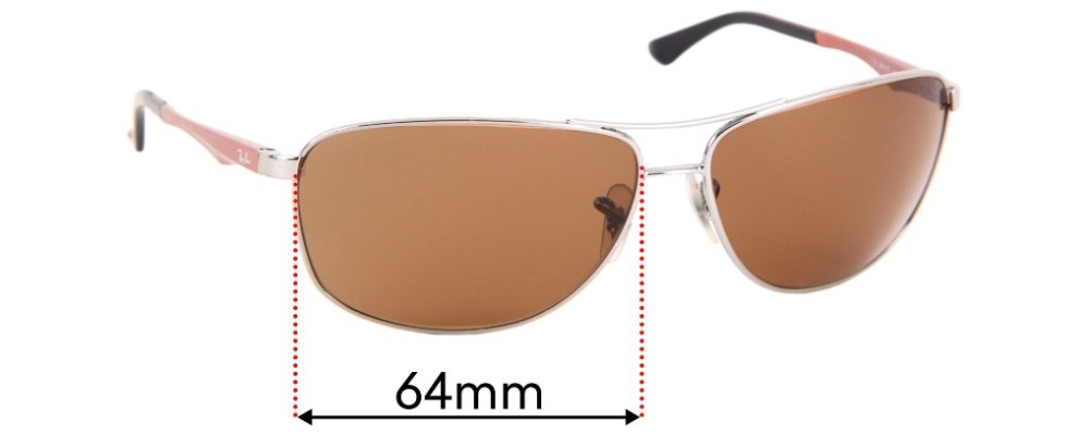 Sunglass Fix Replacement Lenses for Ray Ban RB3506 - 64mm Wide