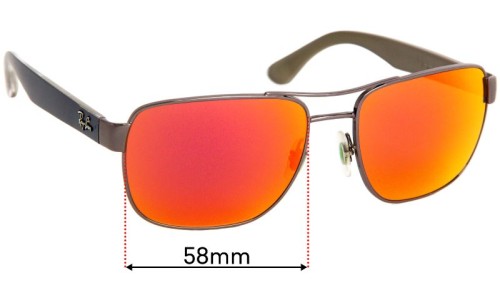Sunglass Fix Replacement Lenses for Ray Ban RB3530 - 58mm wide 