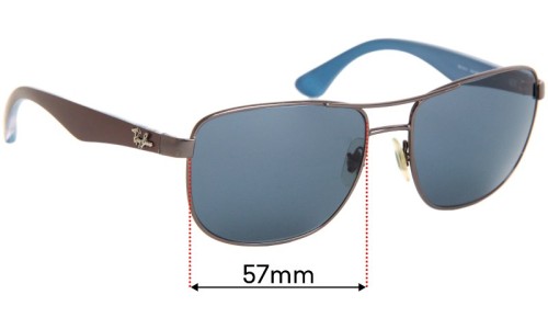 Sunglass Fix Replacement Lenses for Ray Ban RB3533 - 57mm Wide 