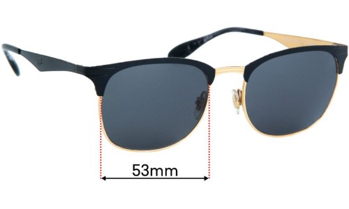 Sunglass Fix Replacement Lenses for Ray Ban RB3538 - 53mm Wide 