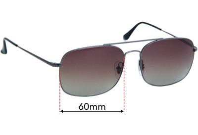 Ray Ban RB3611 Replacement Lenses 60mm wide 