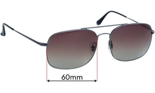 Sunglass Fix Replacement Lenses for Ray Ban RB3611 - 60mm Wide 