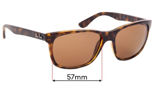 Sunglass Fix Replacement Lenses for Ray Ban RB4181 - 57mm Wide 