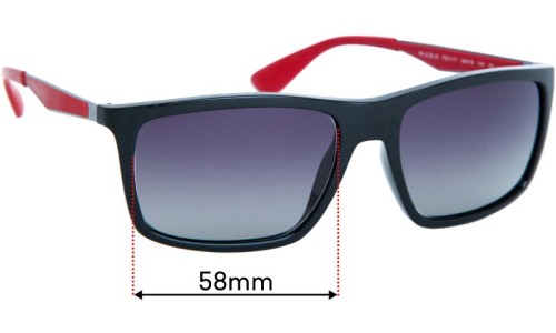 Ray Ban RB4228 Replacement Sunglass Lenses - 58mm Wide 