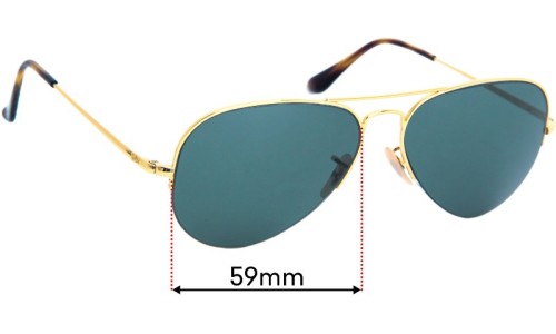 Sunglass Fix Replacement Lenses for Ray Ban RB6589 - 59mm wide 