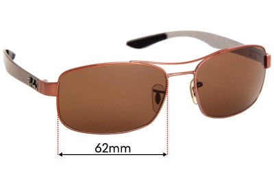 Ray Ban RB8318 Replacement Lenses 62mm wide 