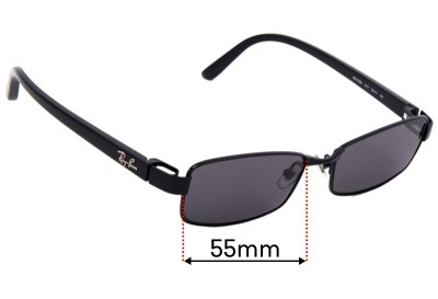 Ray Ban RB8726-D Replacement Lenses 55mm wide 