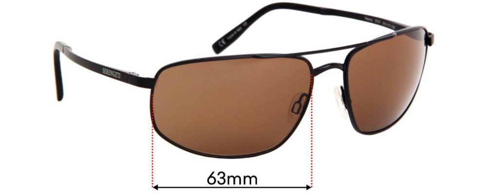 Sunglass Fix Replacement Lenses for Serengeti Mazzo - 63mm Wide