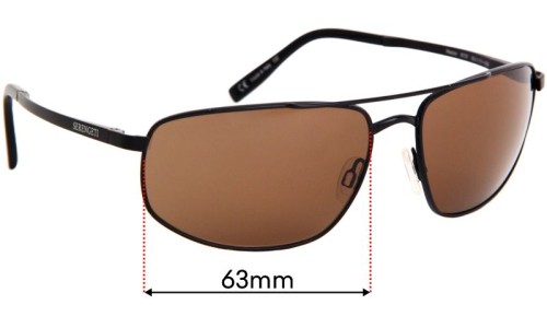 Sunglass Fix Replacement Lenses for Serengeti Mazzo - 63mm Wide 