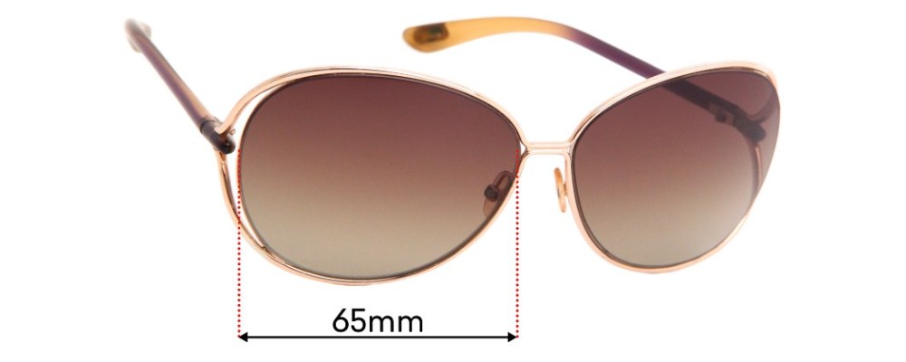 Sunglass Fix Replacement Lenses for Tom Ford Clemence TF158 - 65mm Wide