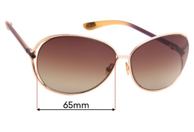 Tom Ford Clemence TF158 Replacement Sunglass Lenses - 65mm Wide 