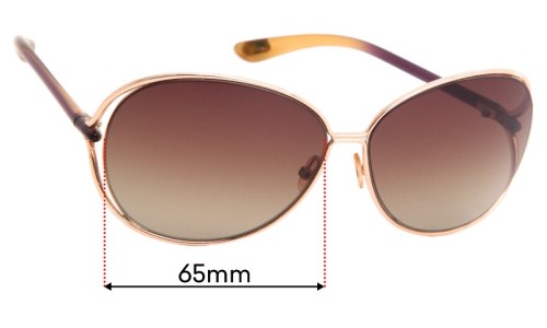 Sunglass Fix Replacement Lenses for Tom Ford Clemence TF158 - 65mm Wide 