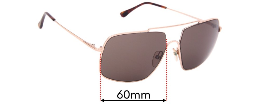 Sunglass Fix Replacement Lenses for Tom Ford Aiden-02 TF585 - 60mm Wide