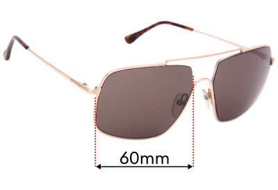 Sunglass Fix Replacement Lenses for Tom Ford Aiden-02 TF585 - 60mm Wide 