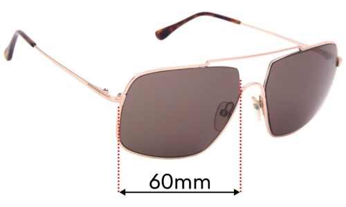 Sunglass Fix Replacement Lenses for Tom Ford Aiden-02 TF585 - 60mm Wide 