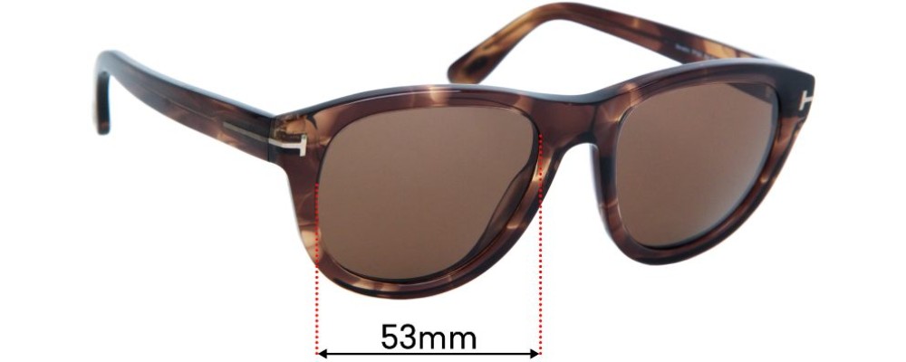 Sunglass Fix Replacement Lenses for Tom Ford Benedict TF520 - 53mm Wide