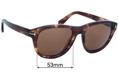 Sunglass Fix Replacement Lenses for Tom Ford Benedict TF520 - 53mm wide 
